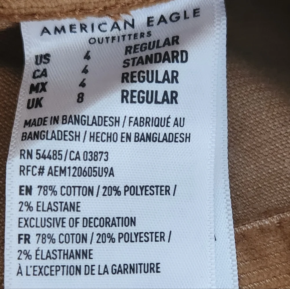 American Eagle Women's Tan Corduroy Mini Skirt Size 4